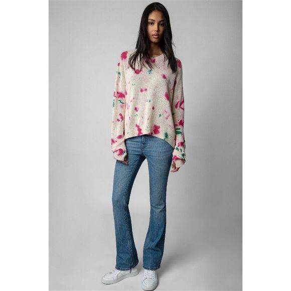 Zadig and Voltaire Markus Cashmere pink tie dye sweater - Picture 5 of 11